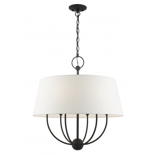 6 Light Black Pendant Chandelier Livex