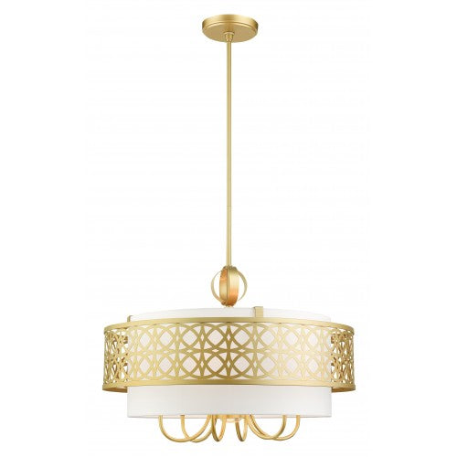 7 Light Soft Gold Pendant Chandelier Livex