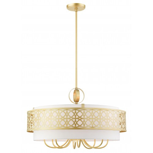 9 Light Soft Gold Pendant Chandelier Livex