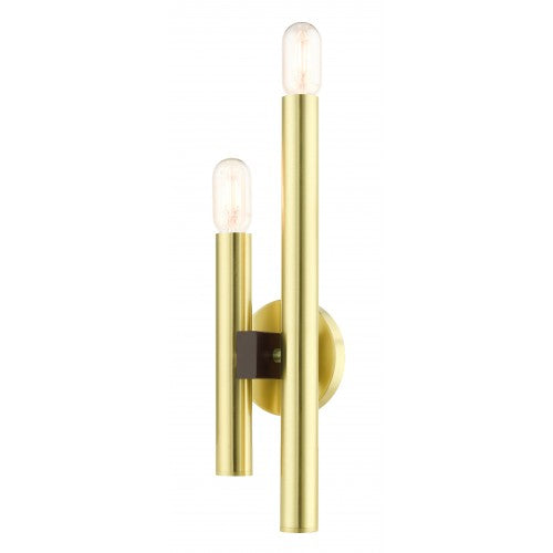 2 Light Satin Brass ADA Double Sconce Livex