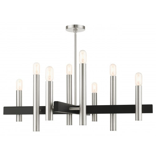 8 Light Brushed Nickel Chandelier Livex