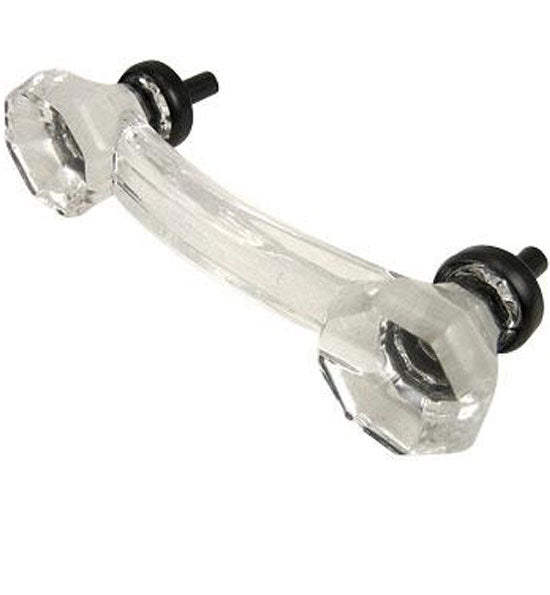 COPPER MOUNTAIN HARDWARE 4 Inch Overall Clear Glass Old Town Octagon Shape Cabinet Pulls