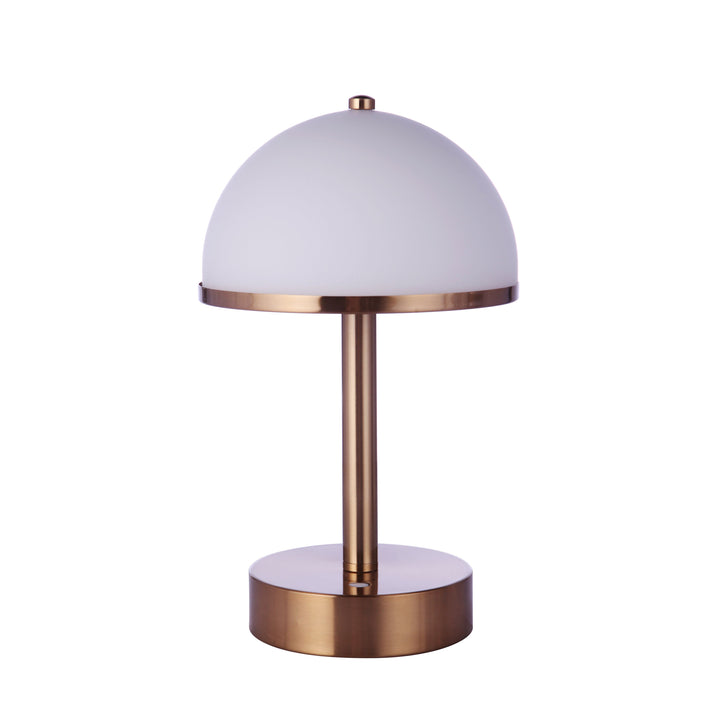 CRAFTMADE Indoor Rechargeable Dimmable LED Portable Lamp in Satin Brass