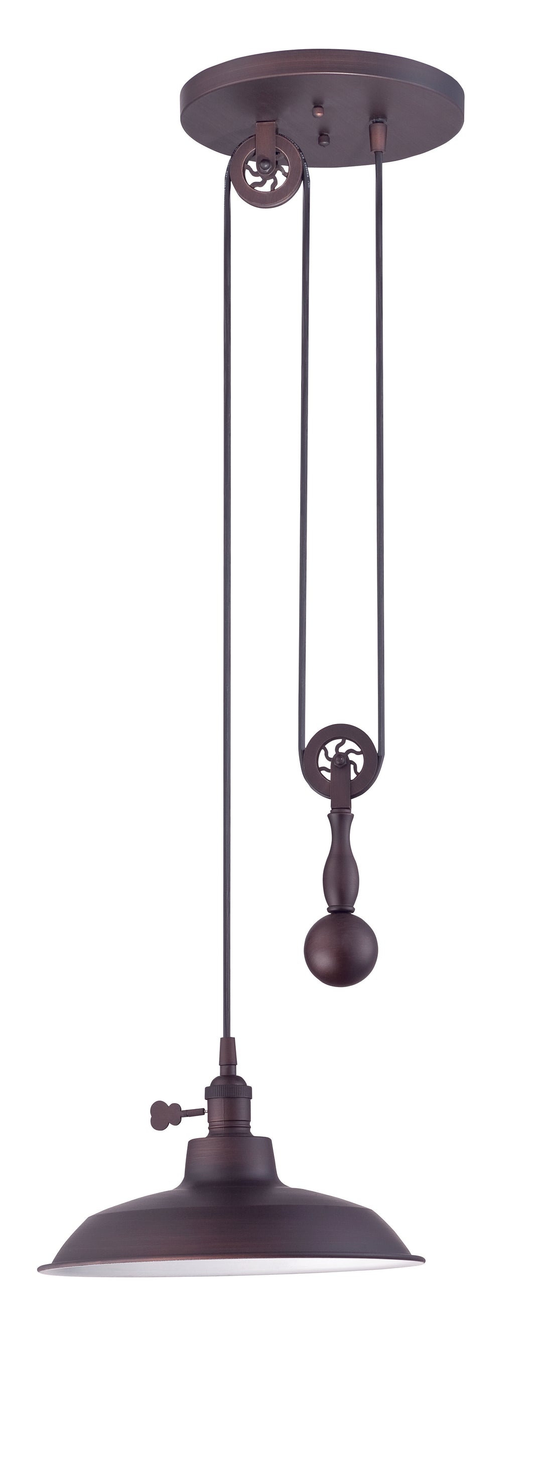 CRAFTMADE 1 Light Pulley Pendant in Aged Bronze