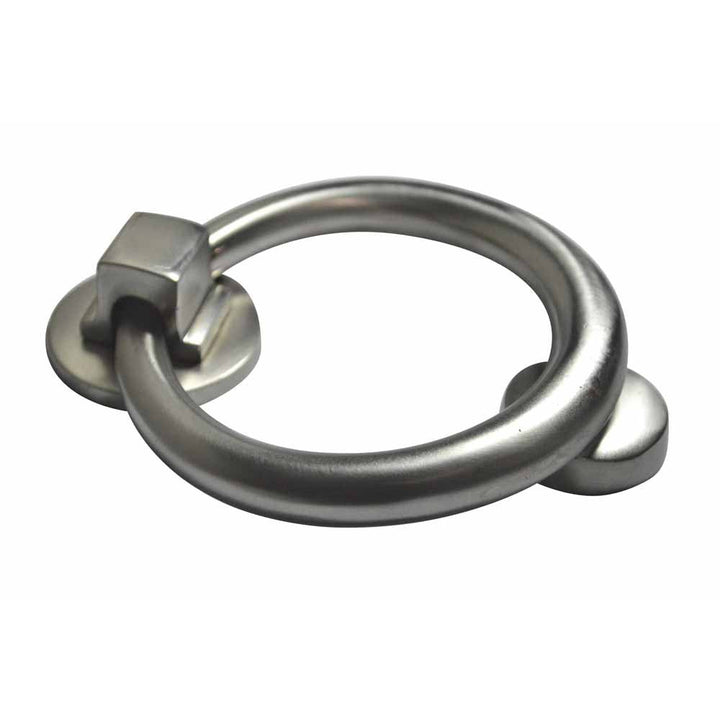 5 1/2 Inch (3 1/2 Inch c-c) Solid Brass Traditional Ring Door Knocker (Brushed Nickel Finish) COPPER MOUNTAIN HARDWARE