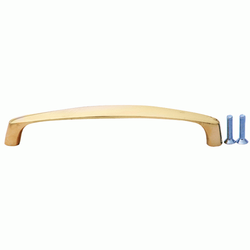 COPPER MOUNTAIN HARDWARE 5 1/2 Inch Overall (5 Inch c-c) Traditional Solid Brass Pull (Lacquered Brass Finish)