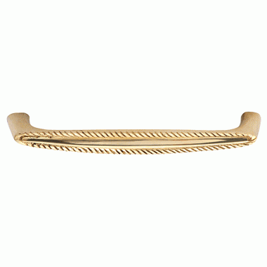 COPPER MOUNTAIN HARDWARE 5 1/2 Inch Overall (5 Inch c-c) Solid Brass Georgian Roped Style Pull (Polished Brass Finish)