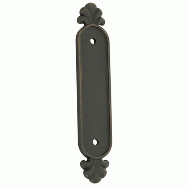 EMTEK 5 1/4 Inch (3 Inch c-c) Tuscany Bronze Back Plate (Medium Bronze Finish)