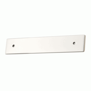 EMTEK 5 1/4 Inch (4 Inch c-c) Solid Brass Art Deco Rectangular Back Plate (Polished Nickel Finish)