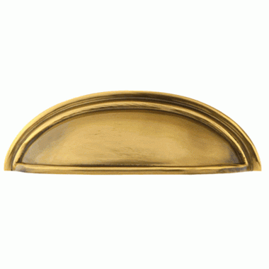 EMTEK 5 1/4 Inch (4 Inch c-c) Solid Brass Cup Pull (Antique Brass Finish)