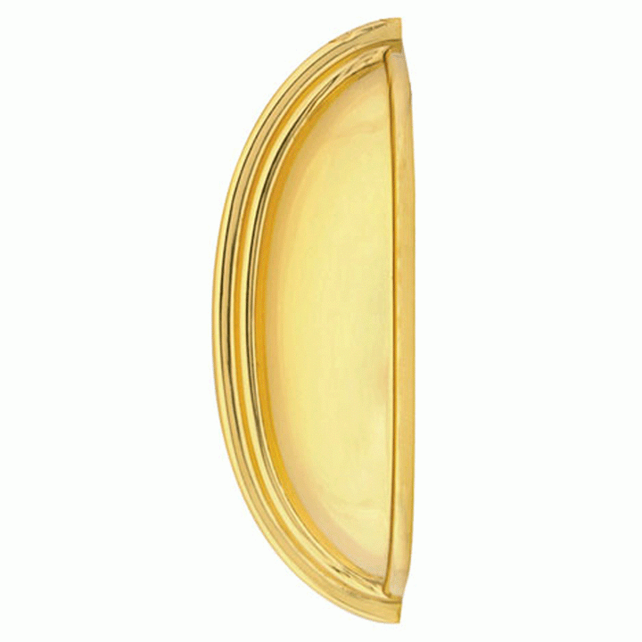 EMTEK 5 1/4 Inch (4 Inch c-c) Solid Brass Cup Pull (Polished Brass Finish)