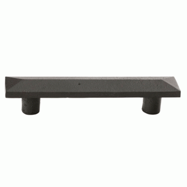 EMTEK 5 Inch (3 1/2 Inch c-c) Sandcast Bronze Pyramid Pull (Matte Black Finish)