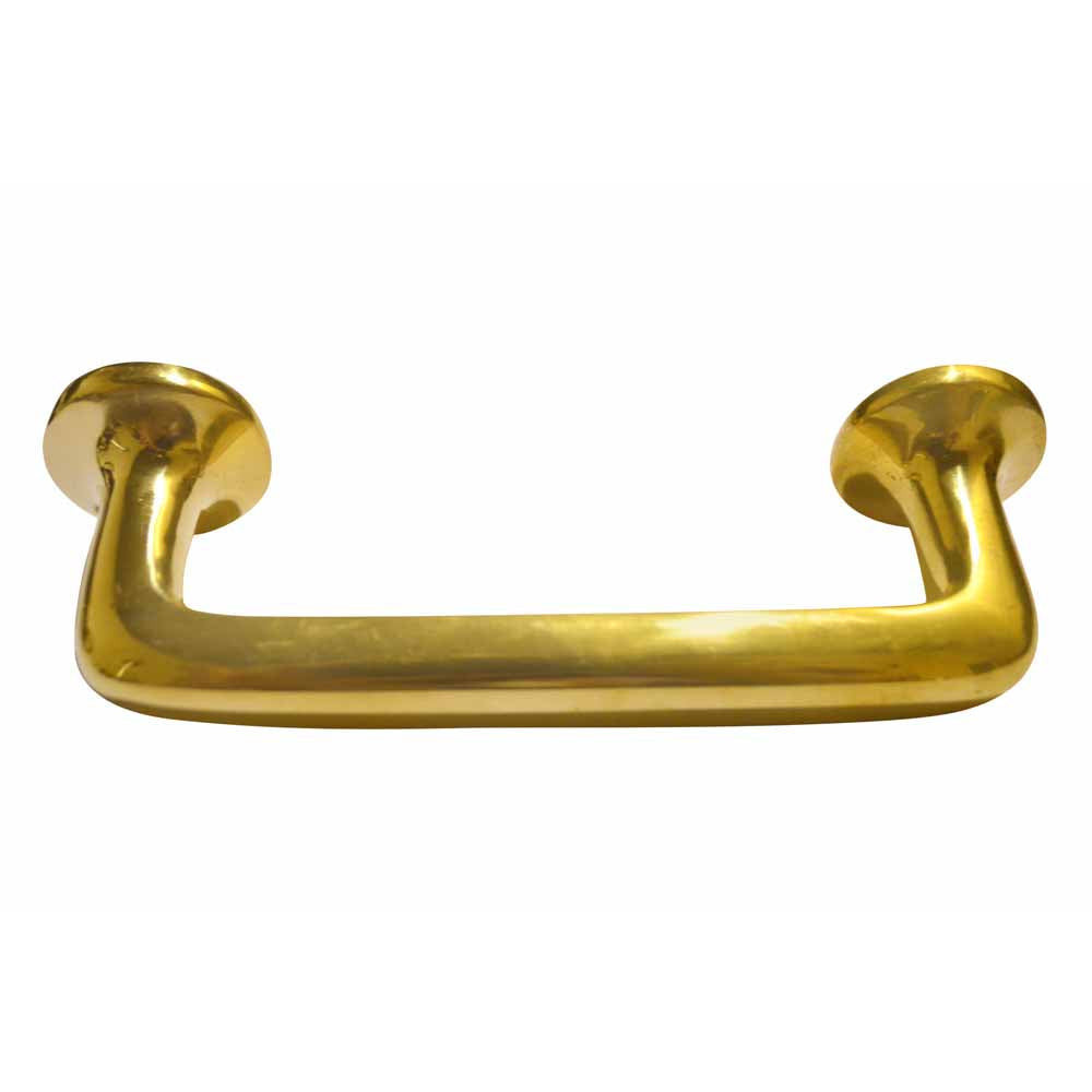 Copper Mountain Hardware 5 Inch (4 Inch c-c) Traditional Solid Brass Cabinet Pull (Polished Brass Finish)