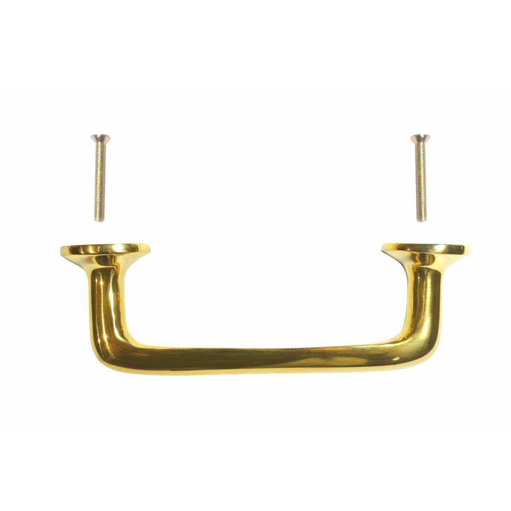 Copper Mountain Hardware 5 Inch (4 Inch c-c) Traditional Solid Brass Cabinet Pull (Polished Brass Finish)