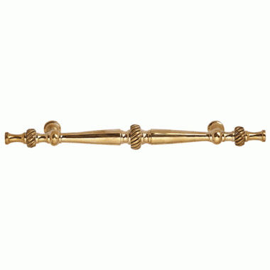 COPPER MOUNTAIN HARDWARE 5 Inch Overall (3 Inch c-c) Solid Brass Georgian Roped Style Pull (Lacquered Brass Finish)