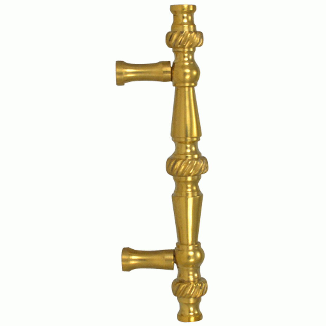 COPPER MOUNTAIN HARDWARE 5 Inch Overall (3 Inch c-c) Solid Brass Georgian Roped Style Pull (Lacquered Brass Finish)