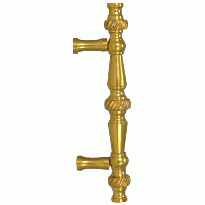 COPPER MOUNTAIN HARDWARE 5 Inch Overall (3 Inch c-c) Solid Brass Georgian Roped Style Pull (Lacquered Brass Finish)