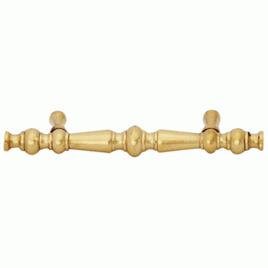 COPPER MOUNTAIN HARDWARE 5 Inch Overall (3 Inch c-c) Solid Brass Victorian Pull (Lacquered Brass Finish)