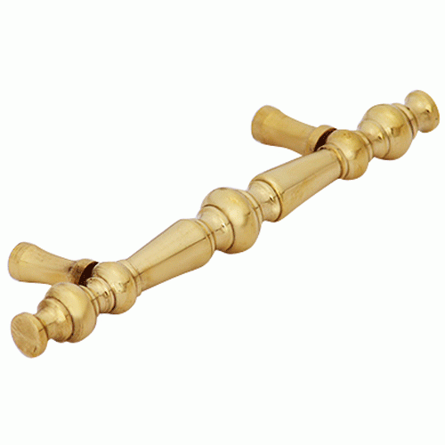 COPPER MOUNTAIN HARDWARE 5 Inch Overall (3 Inch c-c) Solid Brass Victorian Pull (Lacquered Brass Finish)