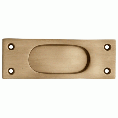 Copper Mountain Hardware 5 Inch Rectangular Traditional Solid Brass Pocket Door Pull or Window Sash Pull (Antique Brass Finish)