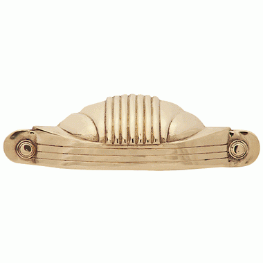 5 Inch Overall (4 Inch c-c) Solid Brass Marquee Pull (Polished Brass Finish) COPPER MOUNTAIN HARDWARE