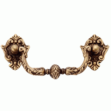 Copper Mountain Hardware 5 Inch Solid Brass Ornate Victorian Curve Bail Handle (Antique Brass Finish)