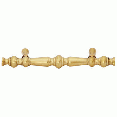 COPPER MOUNTAIN HARDWARE 5 Inch Overall (3 Inch c-c) Solid Brass Victorian Pull (Polished Brass Finish)