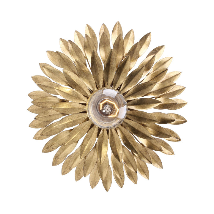 Broche 1 Light Antique Gold Sconce Crystorama