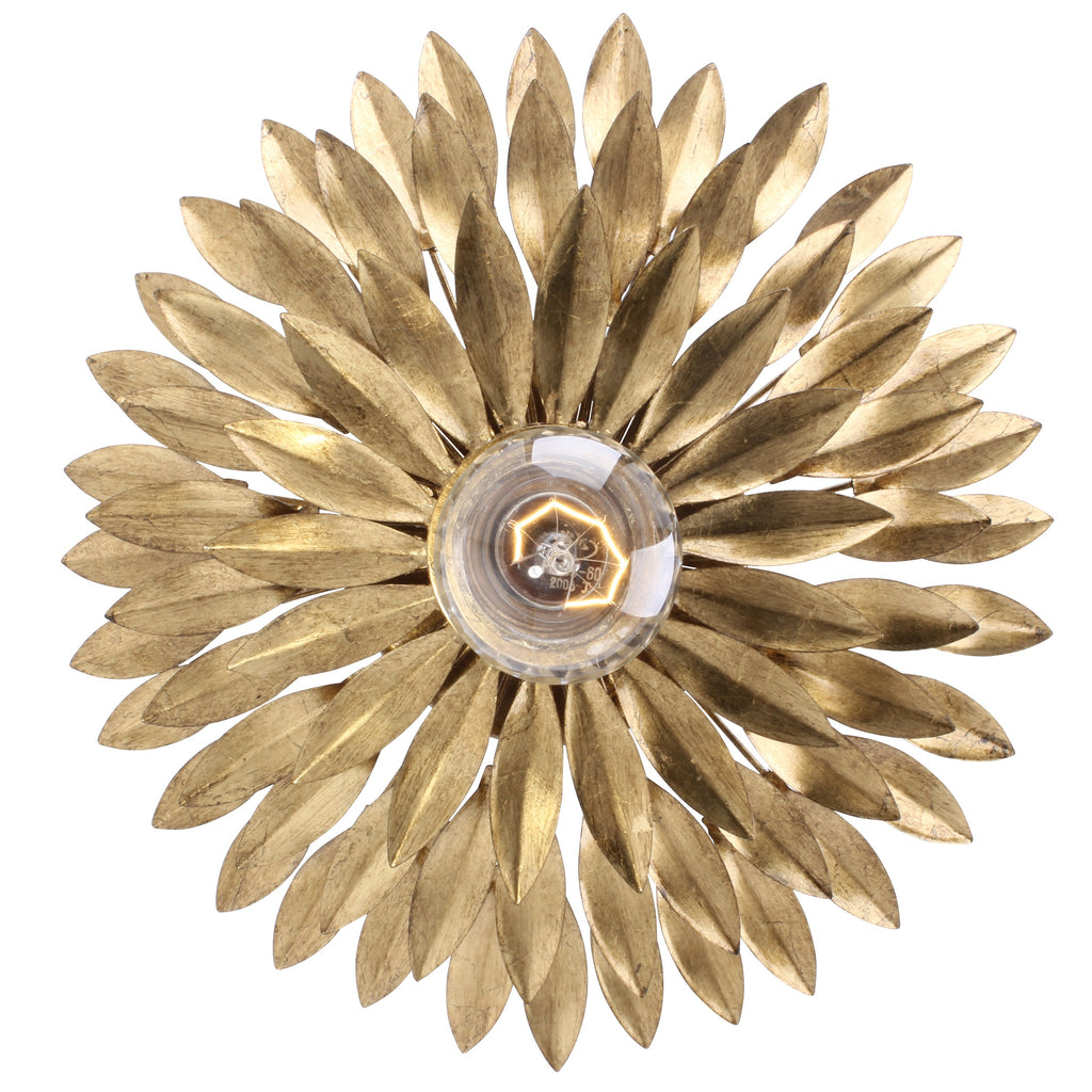 Broche 1 Light Antique Gold Sconce Crystorama