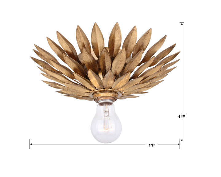 Crystorama Crystorama Broche 1 Light Antique Gold Flush Mount