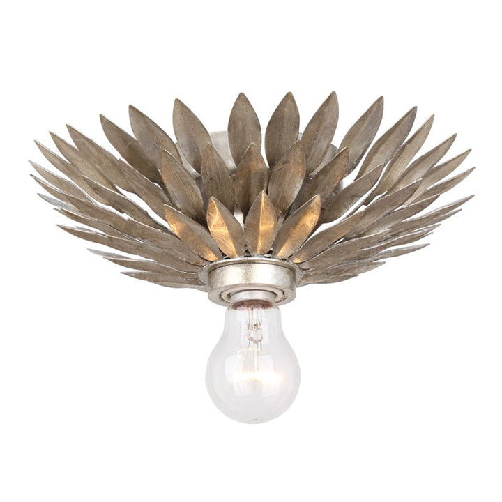 Crystorama Crystorama Broche 1 Light Antique Silver Flush Mount