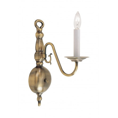 1 Light Antique Brass Wall Sconce Livex