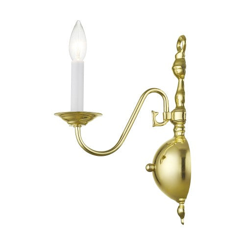 1 Light Polished Brass Wall Sconce Livex