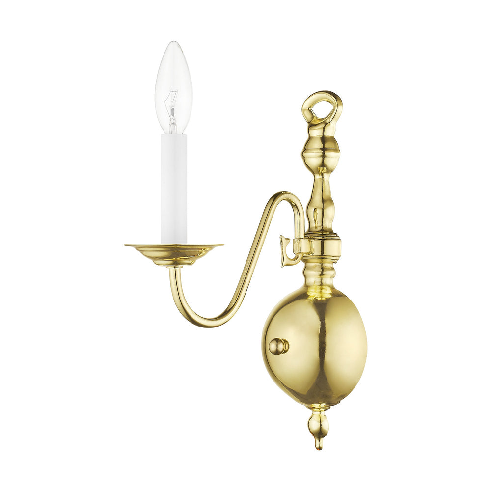 1 Light Polished Brass Wall Sconce Livex