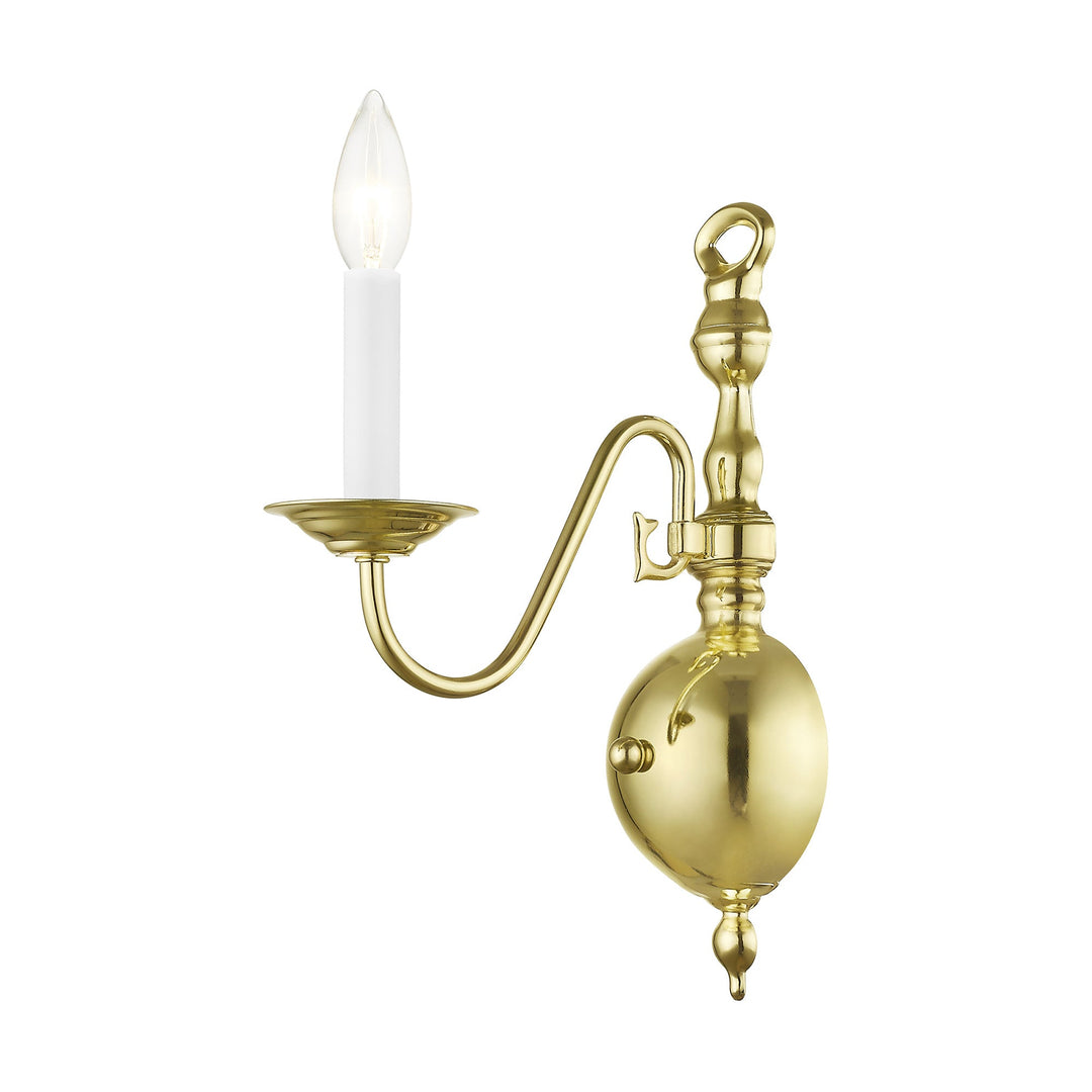 1 Light Polished Brass Wall Sconce Livex