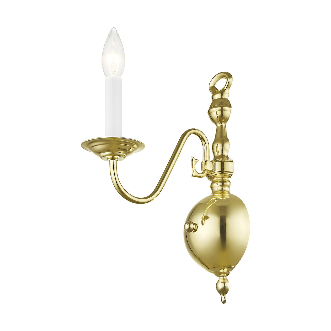 1 Light Polished Brass Wall Sconce Livex