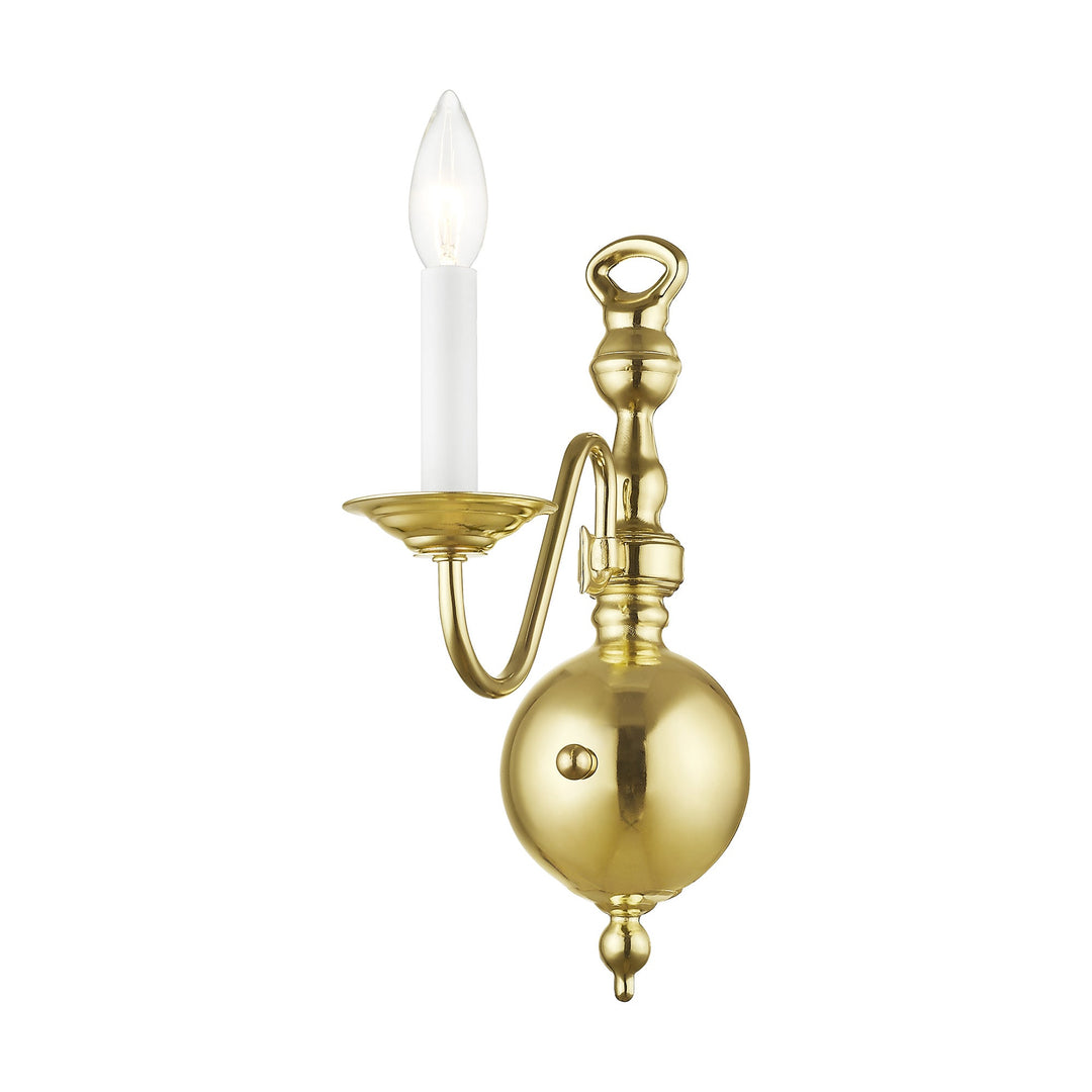 1 Light Polished Brass Wall Sconce Livex