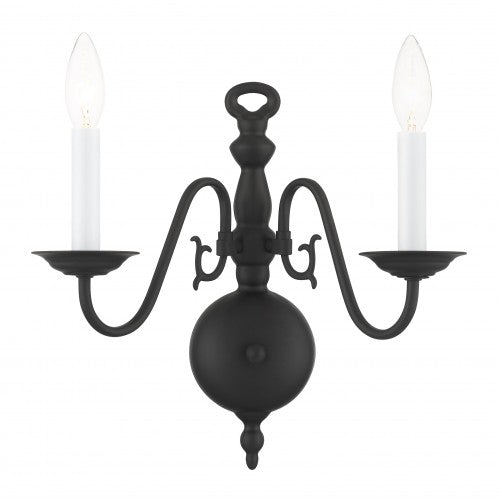 2 Light Black Wall Sconce Livex