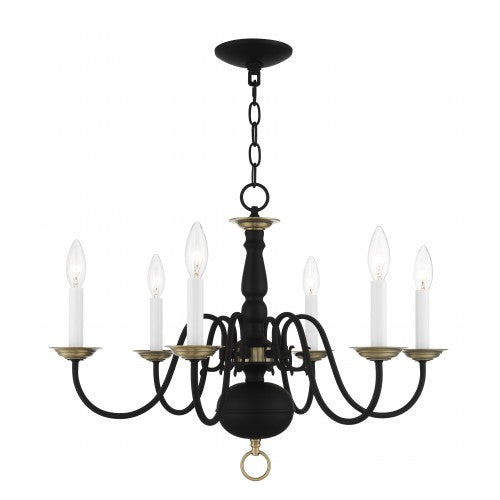 6 Light Black Chandelier Livex