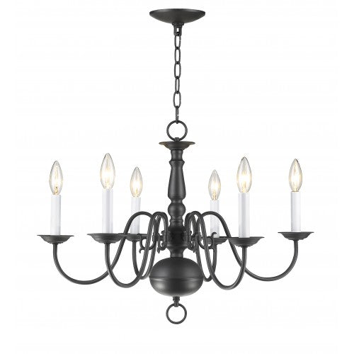 6 Light Bronze Chandelier Livex