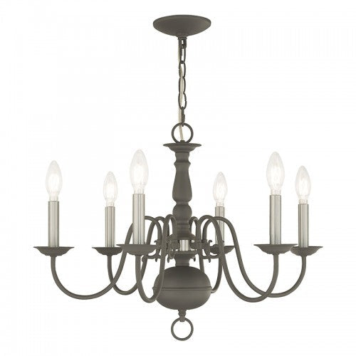 6 Light Scandinavian Gray Chandelier Livex