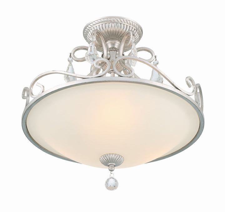 Crystorama Crystorama Ashton 3 Light Hand Cut Crystal Olde Silver Semi Flush Mount