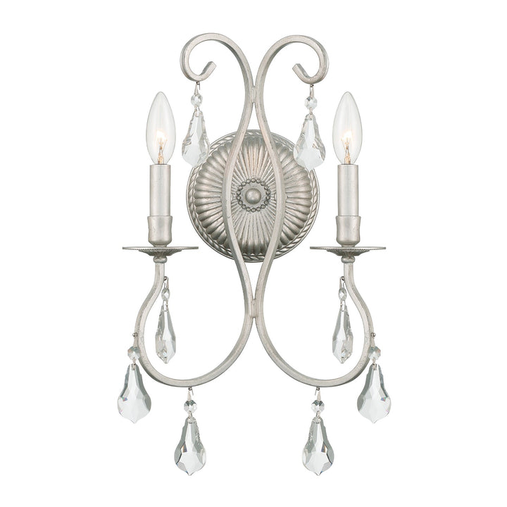 Crystorama Crystorama Ashton 2 Light Swarovski Strass Crystal Olde Silver Sconce