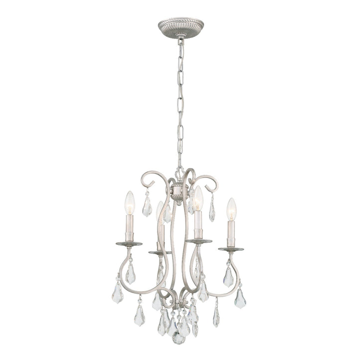 Ashton 4 Light Hand Cut Crystal Olde Silver Mini Chandelier Crystorama