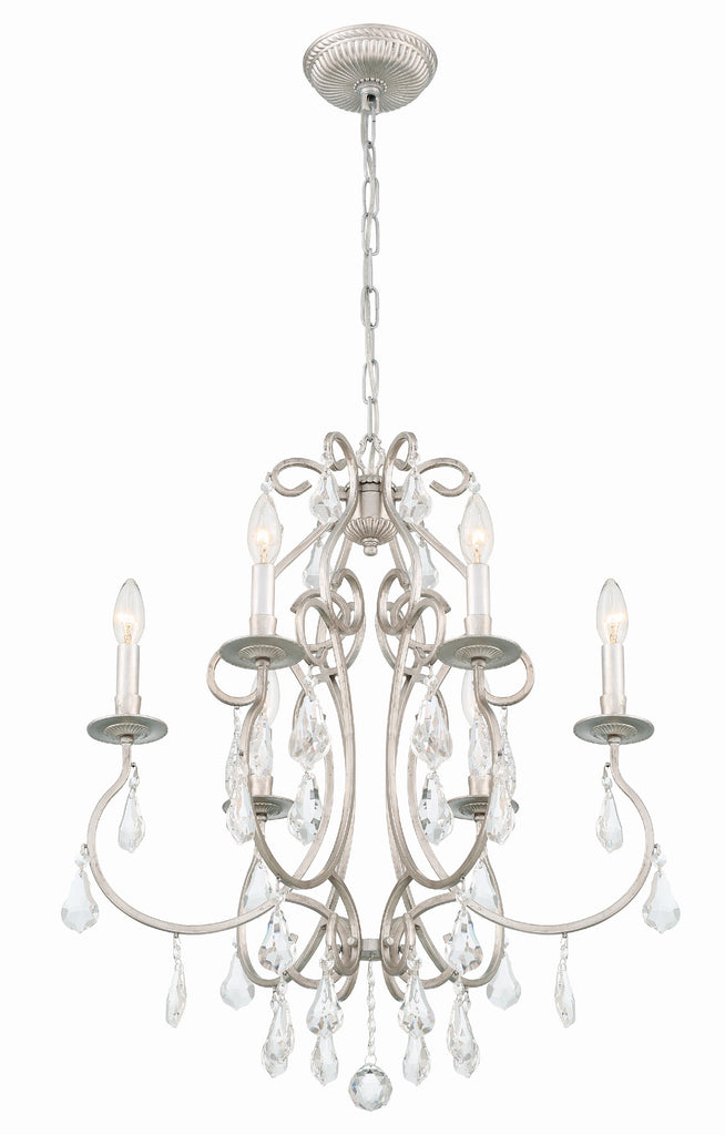 Ashton 6 Light Hand Cut Crystal Olde Silver Chandelier Crystorama