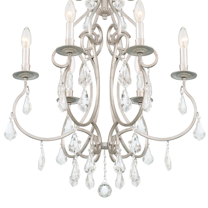 Ashton 6 Light Hand Cut Crystal Olde Silver Chandelier Crystorama