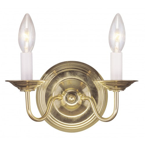 2 Light Polished Brass Wall Sconce Livex