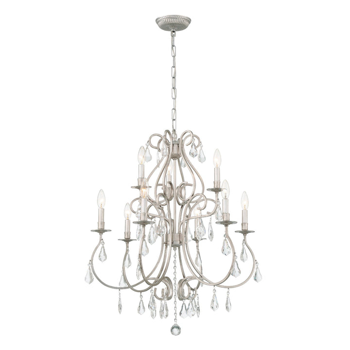 Ashton 9 Light Swarovski Strass Crystal Olde Silver Chandelier Crystorama