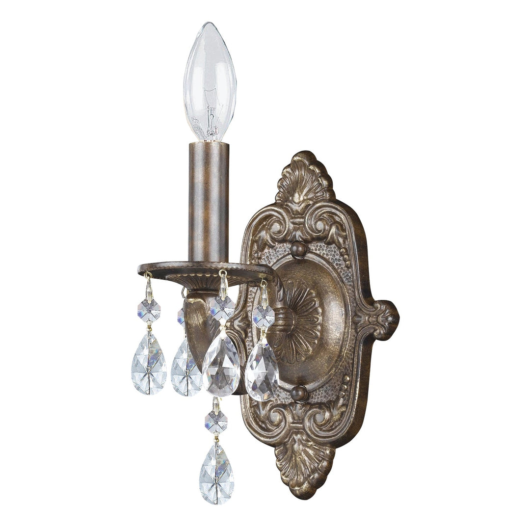 Paris Market 1 Light Clear Crystal Venetian Bronze Sconce Crystorama