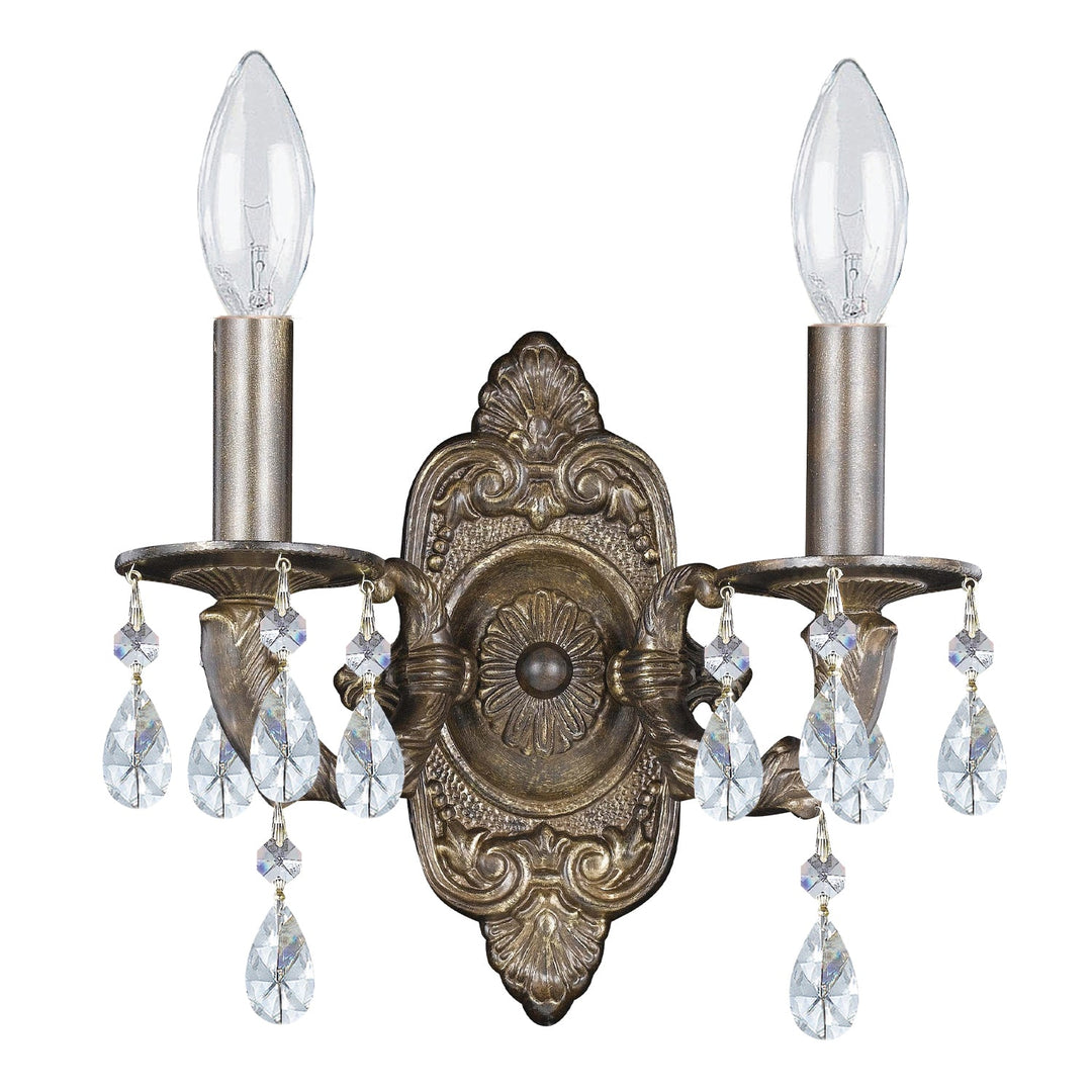 Crystorama Crystorama Paris Market 2 Light Swarovski Strass Crystal Venetian Bronze Sconce